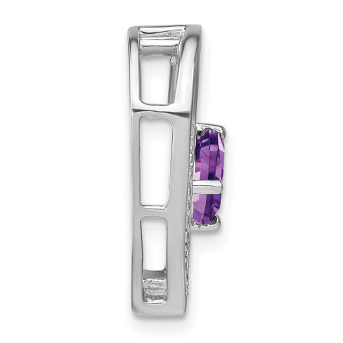 Sterling Silver Amethyst and Diamond Pendant PM4441-AM-001-SSA