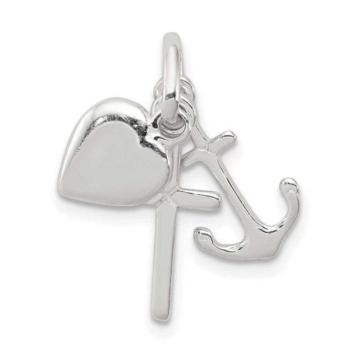 Image of Sterling Silver Anchor & Heart Pendant