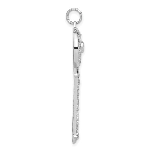 Image of Sterling Silver and CZ Key Pendant