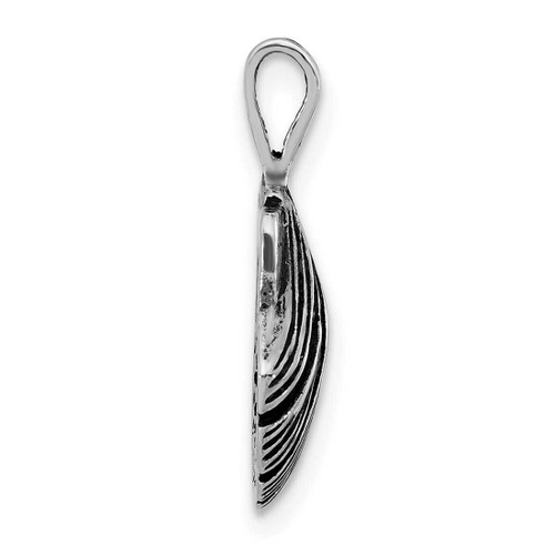 Image of Sterling Silver Antiqued & Textured Clam Shell Pendant