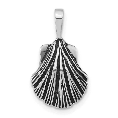 Image of Sterling Silver Antiqued & Textured Clam Shell Pendant