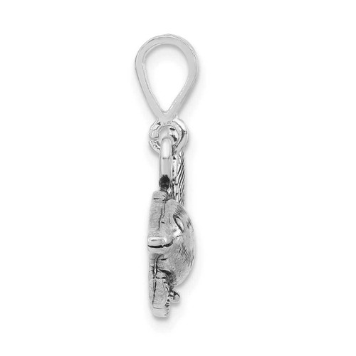 Image of Sterling Silver Antiqued & Textured Fish Pendant