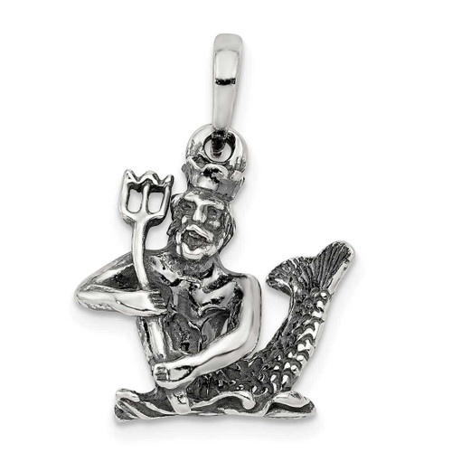 Image of Sterling Silver Antiqued Aquarius Pendant