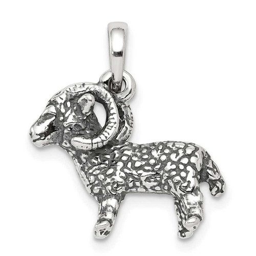 Image of Sterling Silver Antiqued Aries Pendant