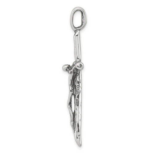 Image of Sterling Silver Antiqued Crucifix Charm QC4373