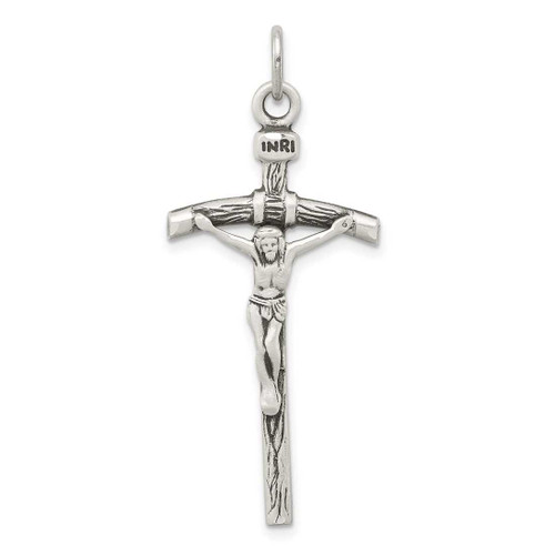 Image of Sterling Silver Antiqued Crucifix Pendant QC3400