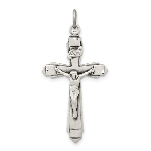 Sterling Silver Antiqued Crucifix Pendant QC3402