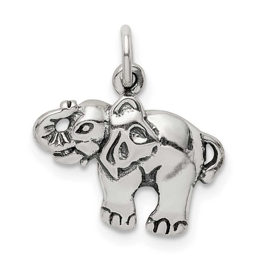 Image of Sterling Silver Antiqued Elephant Charm