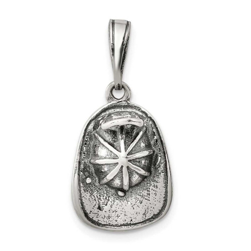 Image of Sterling Silver Antiqued Firemans Helmet Pendant