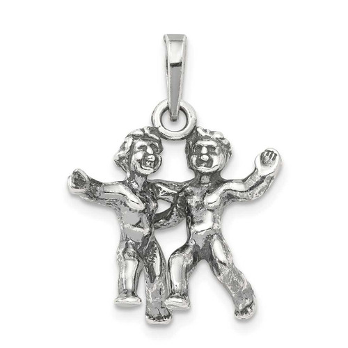 Image of Sterling Silver Antiqued Gemini Pendant