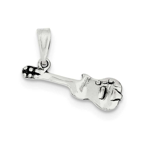 Image of Sterling Silver Antiqued Guitar Pendant