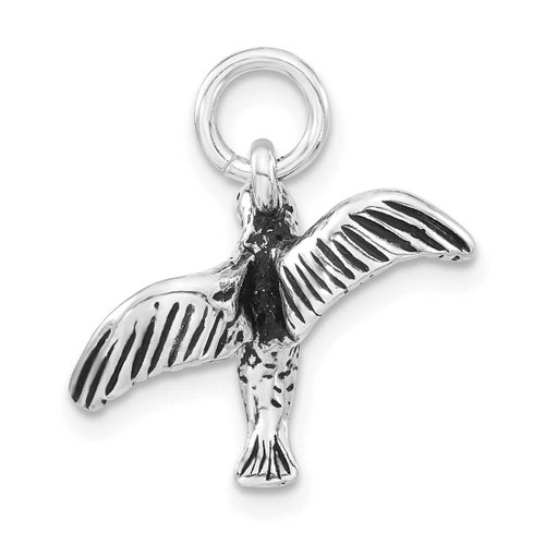 Image of Sterling Silver Antiqued Hummingbird Charm QC7855