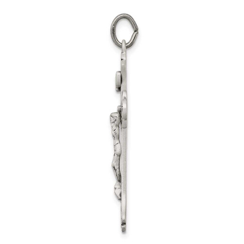 Image of Sterling Silver Antiqued Inri Crucifix Pendant QC3418