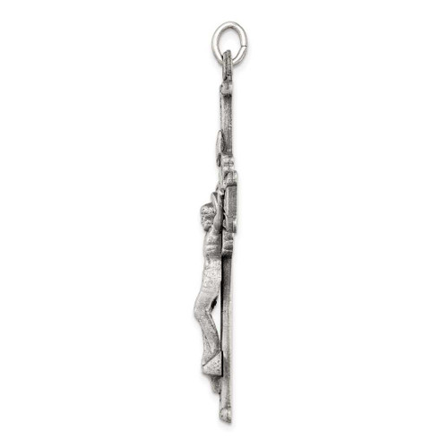 Image of Sterling Silver Antiqued Inri Crucifix Pendant QC3429
