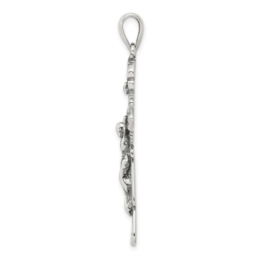 Image of Sterling Silver Antiqued Iona Crucifix Pendant