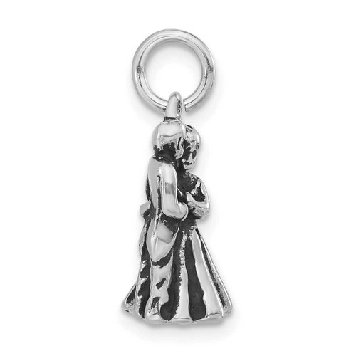 Image of Sterling Silver Antiqued Man & Woman Embracing Pendant