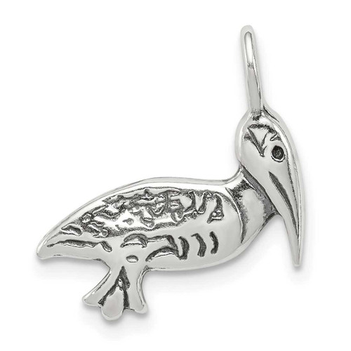 Image of Sterling Silver Antiqued Pelican Pendant