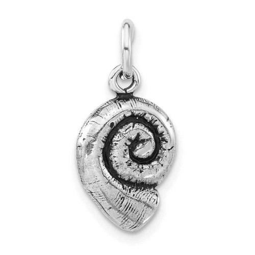 Image of Sterling Silver Antiqued Seashell Pendant QC7643