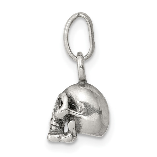 Sterling Silver Antiqued Skull Charm