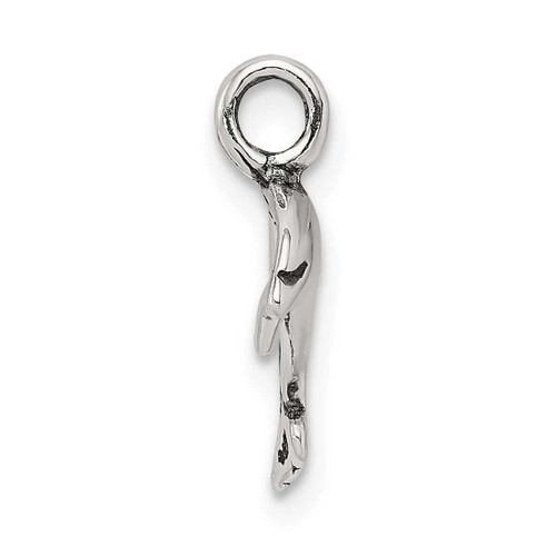 Image of Sterling Silver Antiqued Small Dolphin Charm