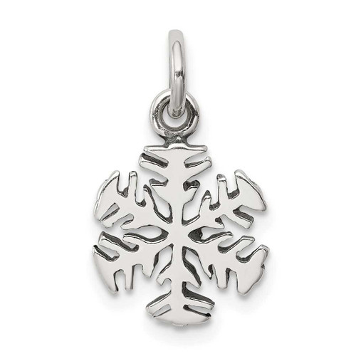 Image of Sterling Silver Antiqued Snowflake Charm