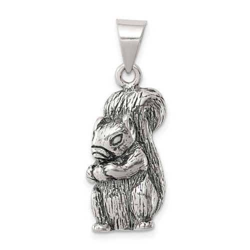 Image of Sterling Silver Antiqued Squirrel Pendant QC4105