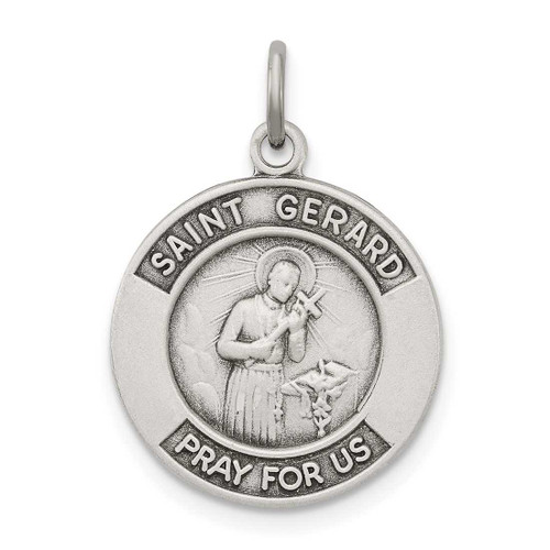 Image of Sterling Silver Antiqued St. Gerard Medal Pendant