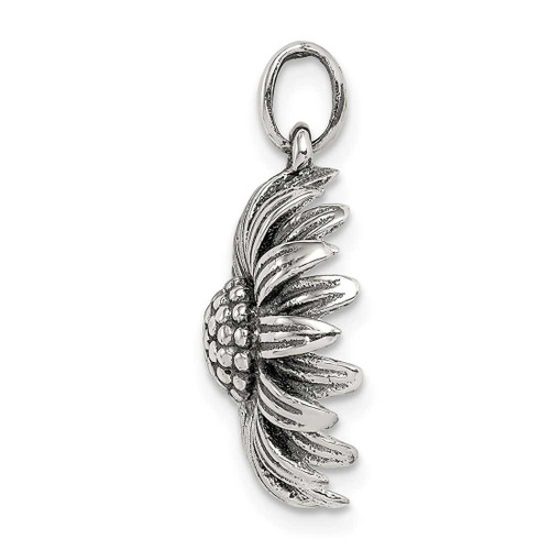 Image of Sterling Silver Antiqued Sunflower Pendant