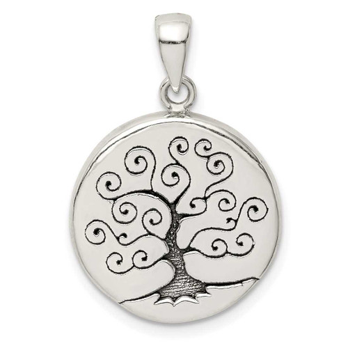 Image of Sterling Silver Antiqued Tree Pendant