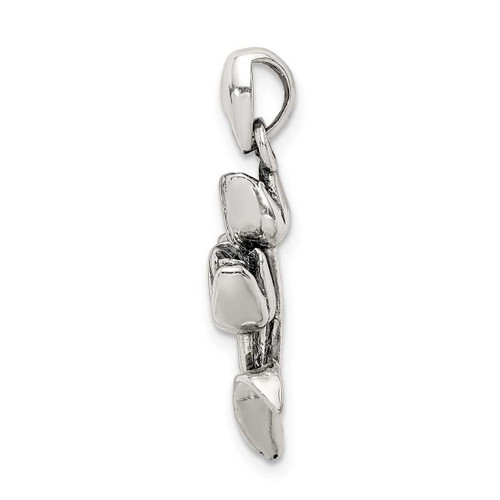 Image of Sterling Silver Antiqued Tulip Pendant