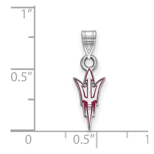 Image of Sterling Silver Arizona State University Small Enamel Pendant by LogoArt