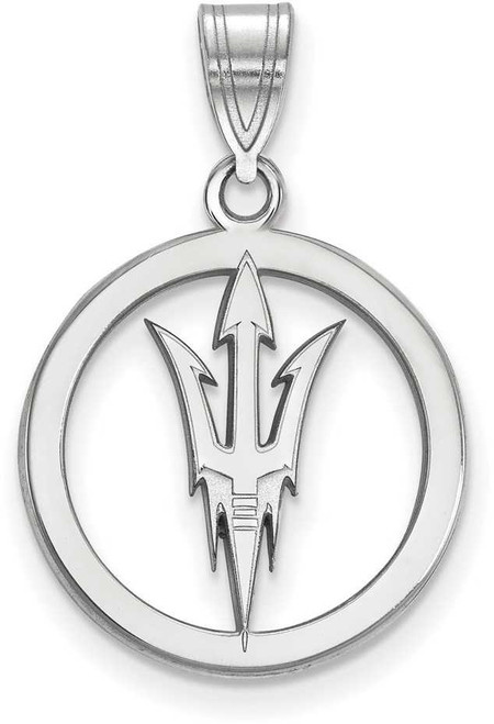 Image of Sterling Silver Arizona State University Small Pendant in Circle by LogoArt