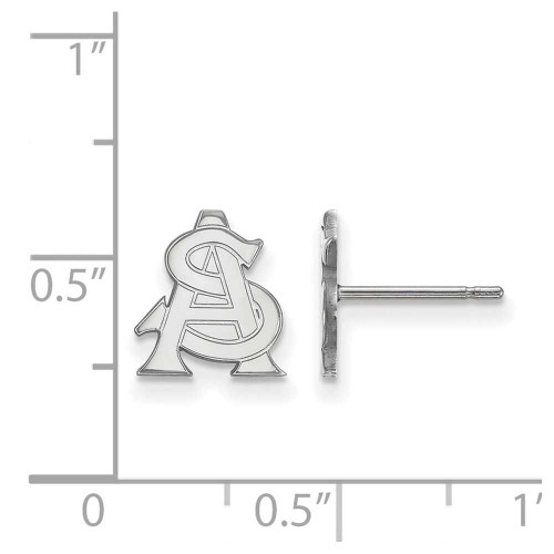 Image of Sterling Silver Arizona State University X-Small Post Earrings LogoArt SS030AZS