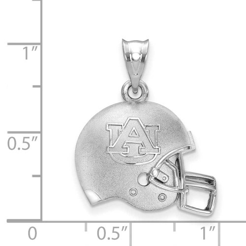 Image of Sterling Silver Auburn University 3D Football Helmet Logo Pendant LogoArt SS505