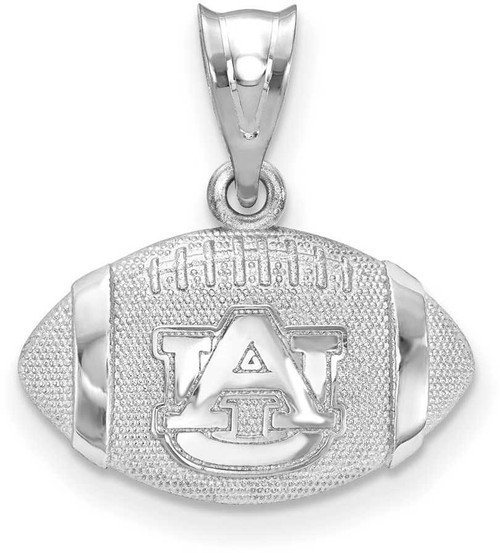 Image of Sterling Silver Auburn University 3D Football Helmet Logo Pendant LogoArt SS506