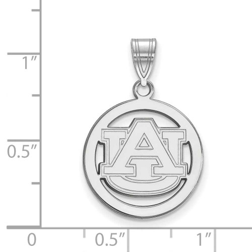 Image of Sterling Silver Auburn University Small Pendant in Circle by LogoArt