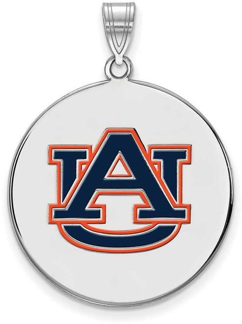 Image of Sterling Silver Auburn University XL Enamel Disc Pendant by LogoArt