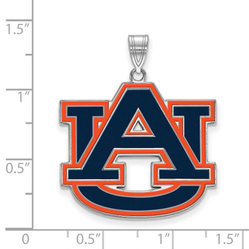 Image of Sterling Silver Auburn University XL Enamel Pendant by LogoArt