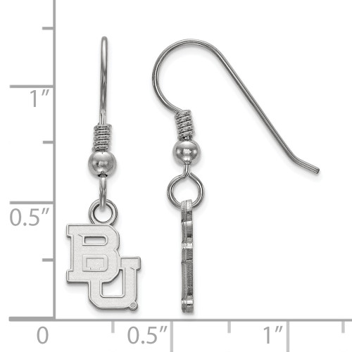 Sterling Silver Baylor University X-Small Dangle Earrings by LogoArt (SS005BU)