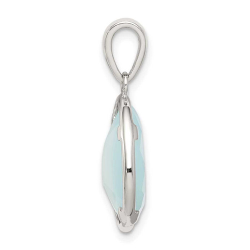 Image of Sterling Silver Blue Chalcedony Stone Pendant