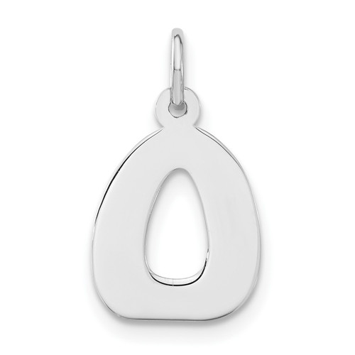 Sterling Silver Bubble Block Initial O Charm