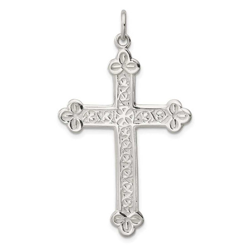 Image of Sterling Silver Budded Cross Pendant QC2880