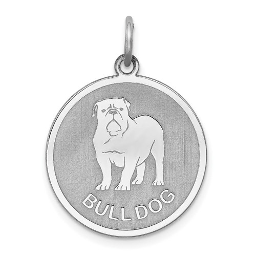 Sterling Silver Bull Dog Disc Charm