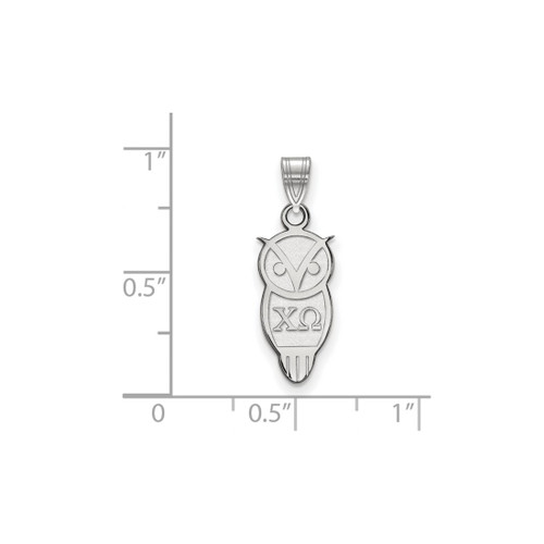 Sterling Silver Chi Omega Small Pendant by LogoArt (SS035CHO)
