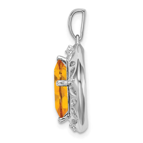 Image of Sterling Silver Citrine and Diamond Pendant