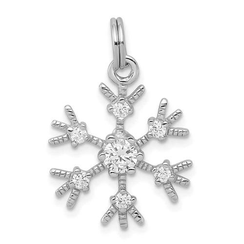 Image of Sterling Silver Clear CZ Snowflake Charm