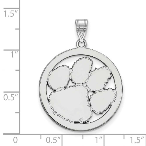 Image of Sterling Silver Clemson University L Pendant in Circle by LogoArt