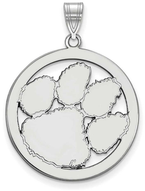 Image of Sterling Silver Clemson University L Pendant in Circle by LogoArt