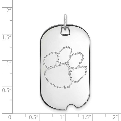 Image of Sterling Silver Clemson University Large Dog Tag by LogoArt