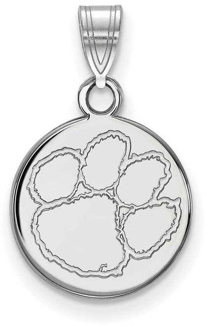 Image of Sterling Silver Clemson University Small Disc Pendant by LogoArt